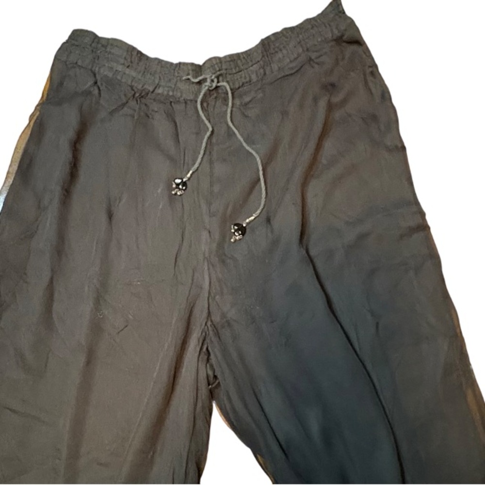 India authentic Indian Vintage Pallazo Black wide leg Boho Pants medium women’s - Picture 5 of 14